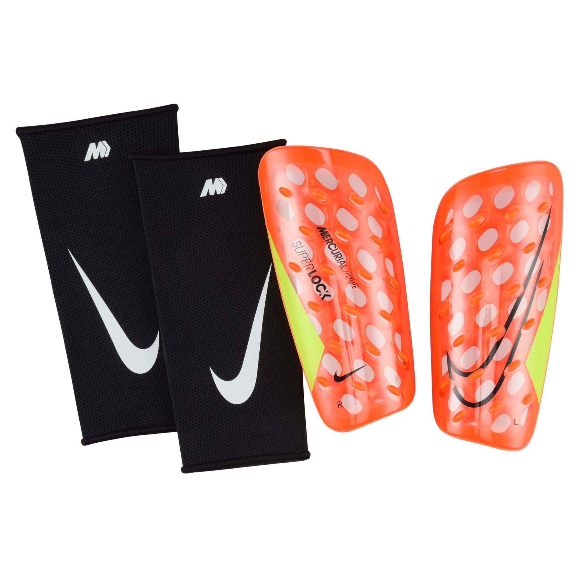 Nike Mercurial FlyLite SuperLock Shin Guards Nike Orange / Yellow S