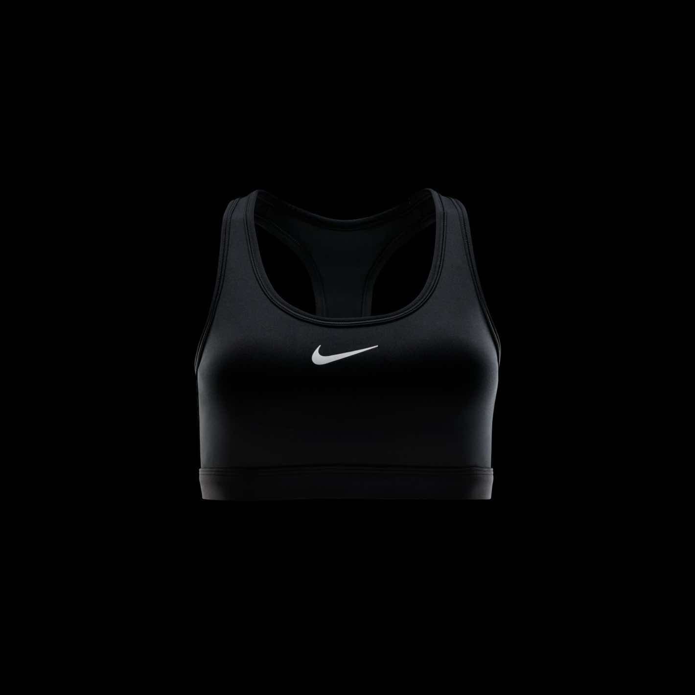 Nike Swoosh Medium Support Training Tops Nike Black 2XS