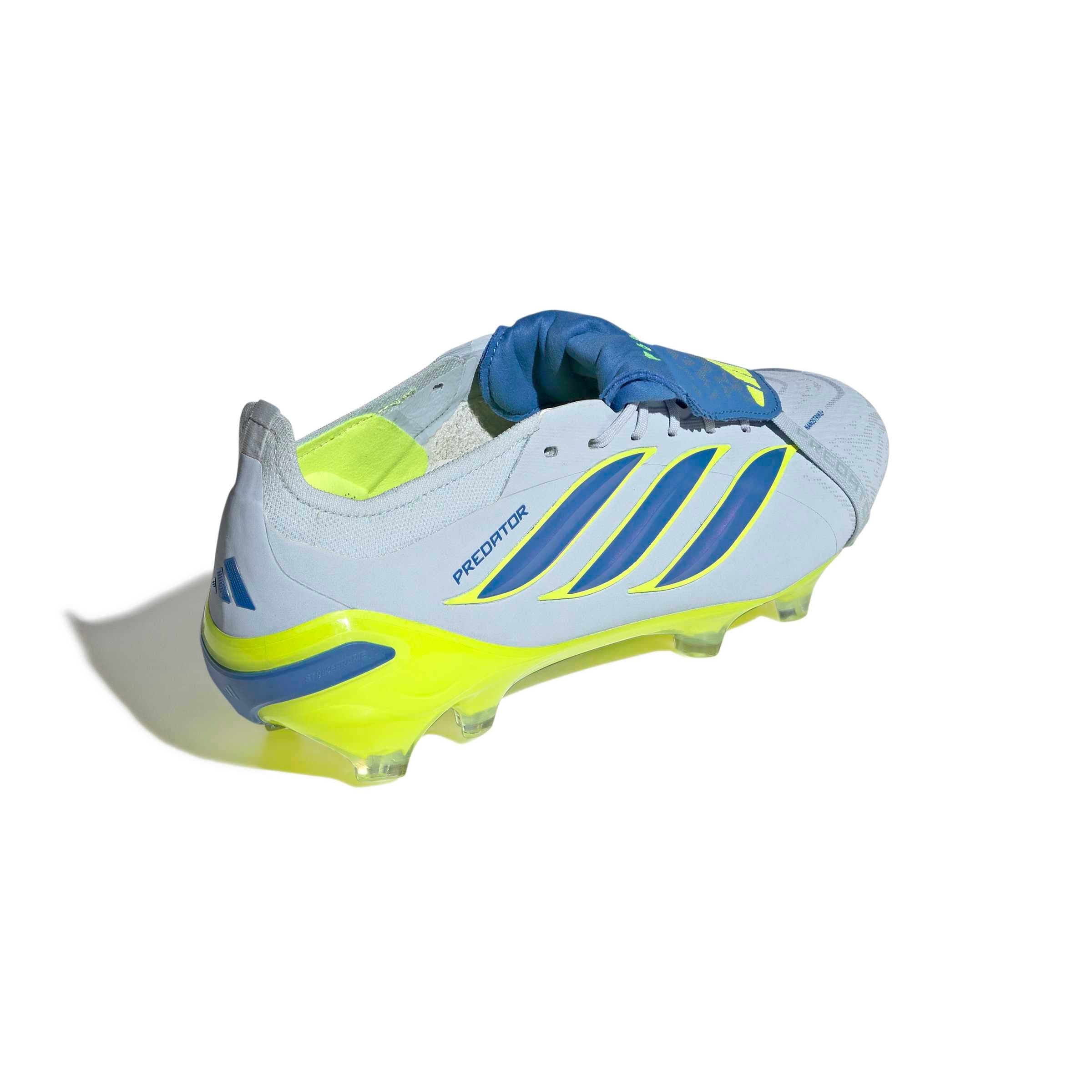 adidas Predator Elite Fold-Over Tongue FG white blue yellow lateral angle