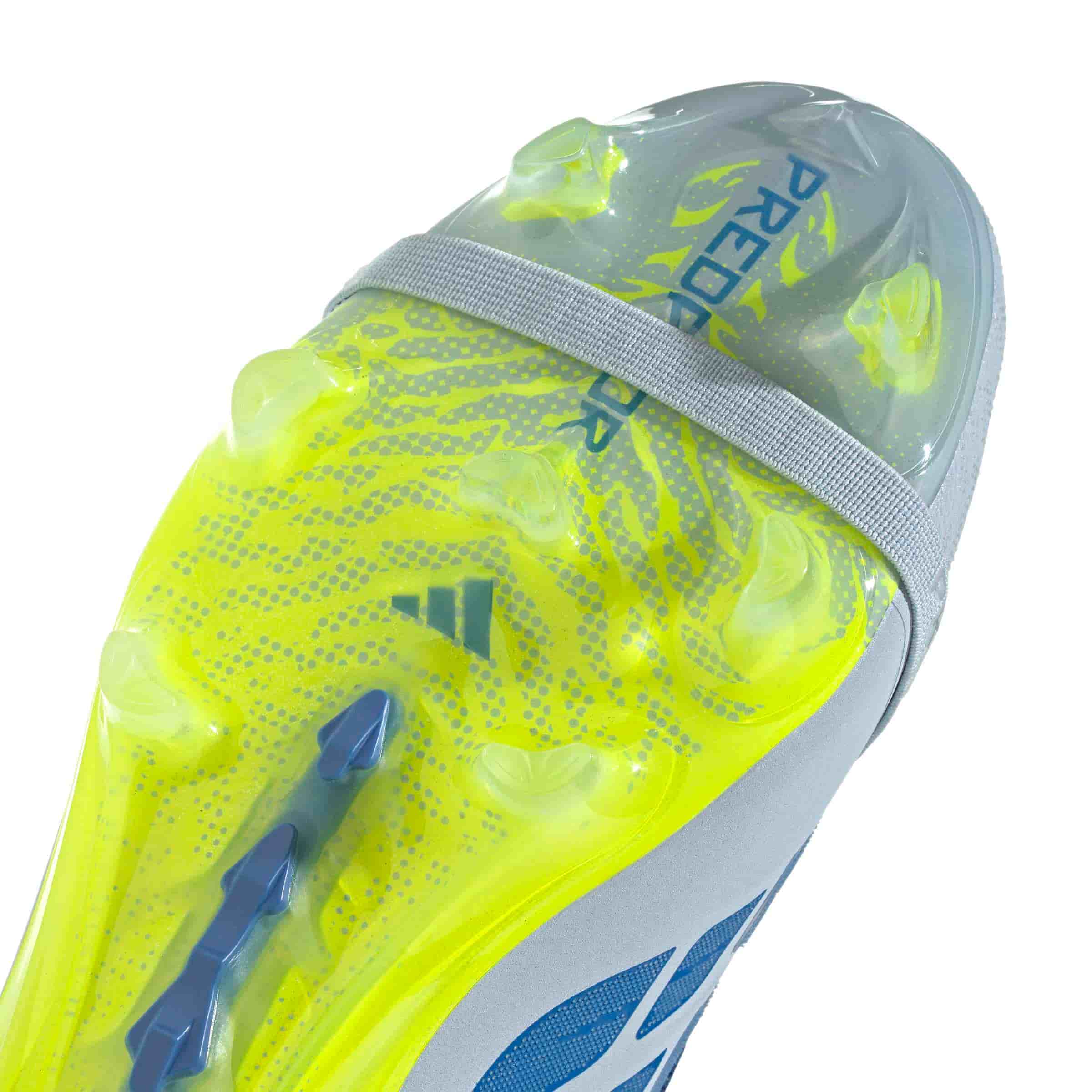 adidas Predator Elite Fold-Over Tongue FG outsole view white blue yellow