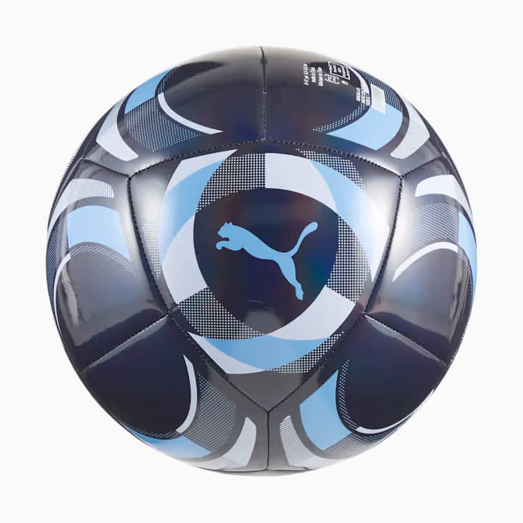 Manchester City ftblCulture Soccer Ball side view with PUMA branding