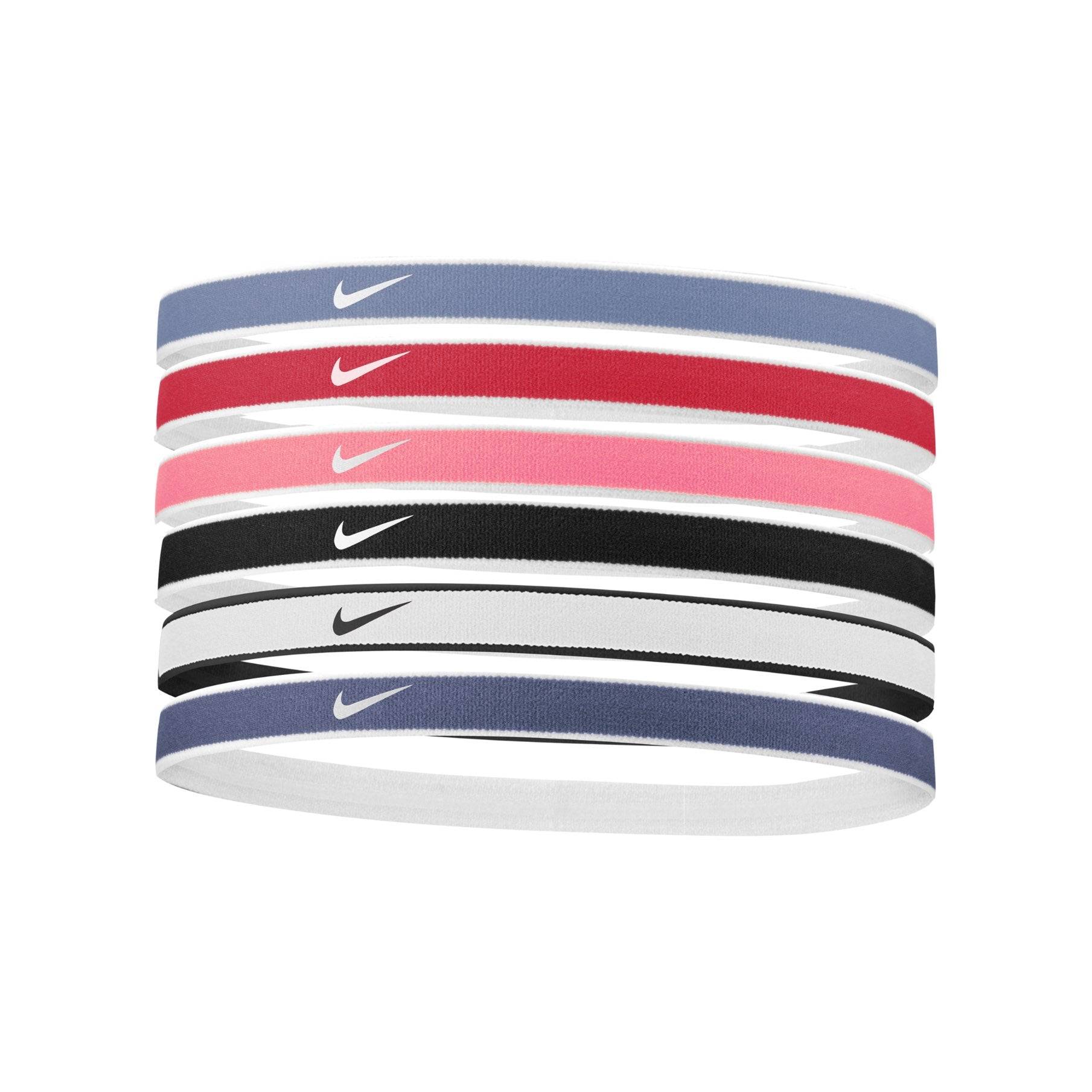 Nike Swoosh Sport Headbands Tipped 6PK Headbands Nike Grey ONE SIZE