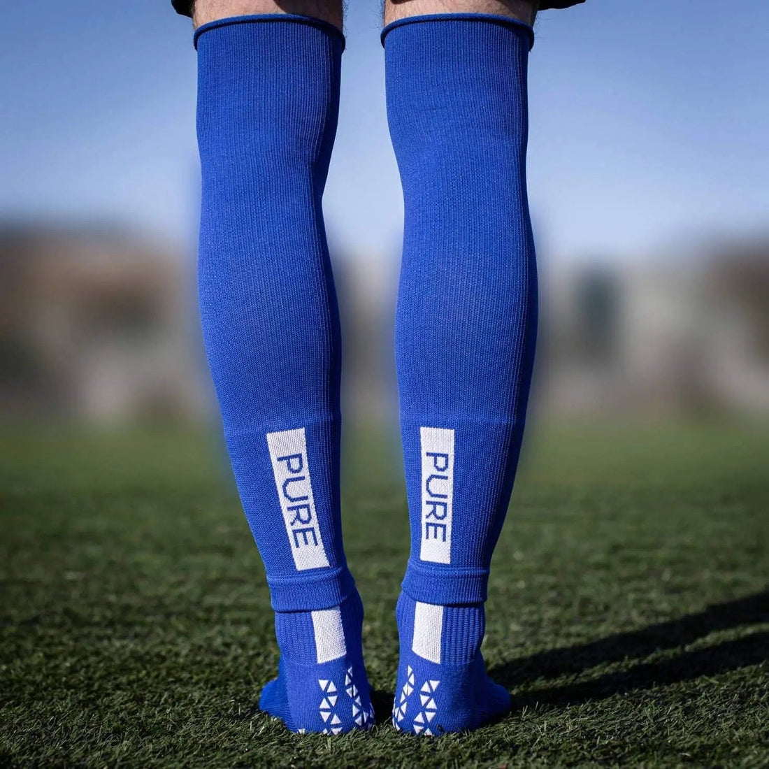 Pure Sleeves Long Blue Soccer Sleeves Pure Blue ONE SIZE