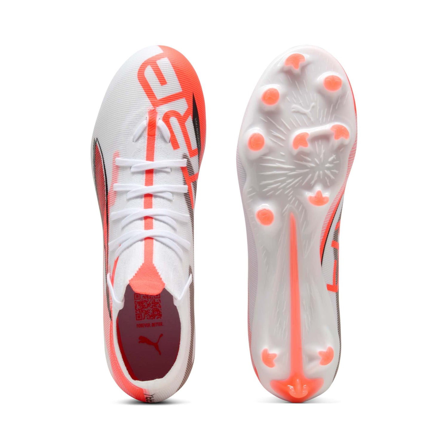 PUMA ULTRA 5 Match+ FG/AG Soccer Cleats with SPEEDSYSTEM and FastTrax studs for rapid acceleration and precise control.