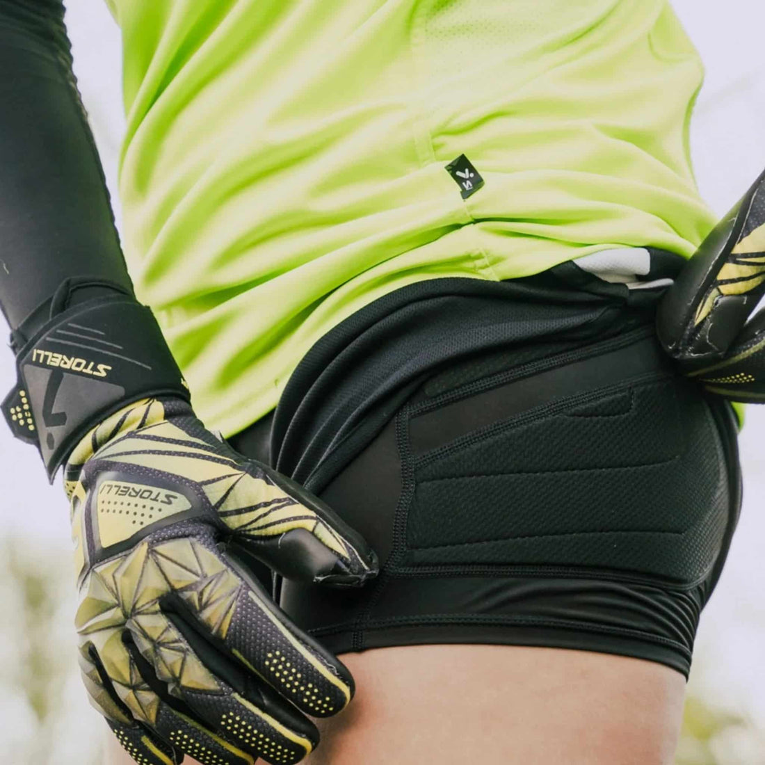 Storelli women thigh padding soccer sliders side view