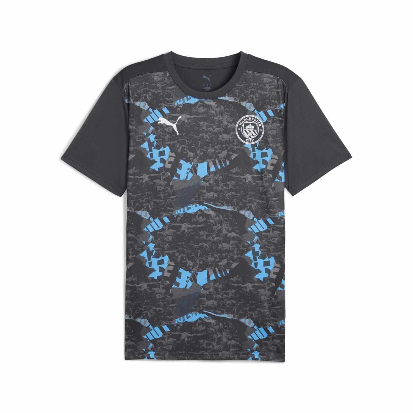Manchester City Pre Match Jersey Pre-match Tops PUMA Grey S 