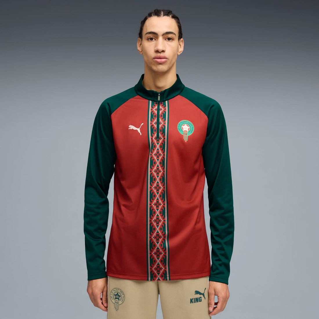 Morocco Warm Up 1/4 Zip Training Top front view
