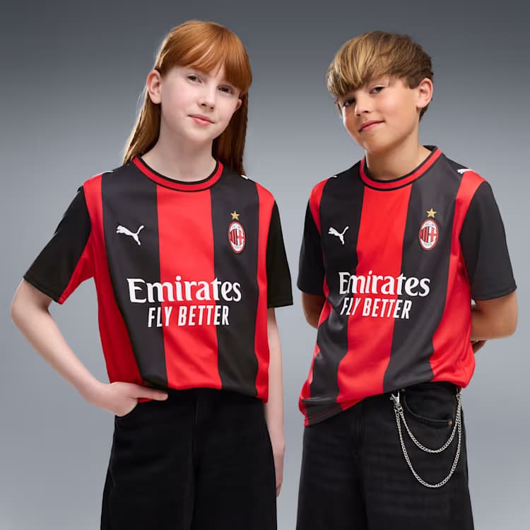 AC Milan Home Jersey Youth Official Jerseys PUMA Black YXS 