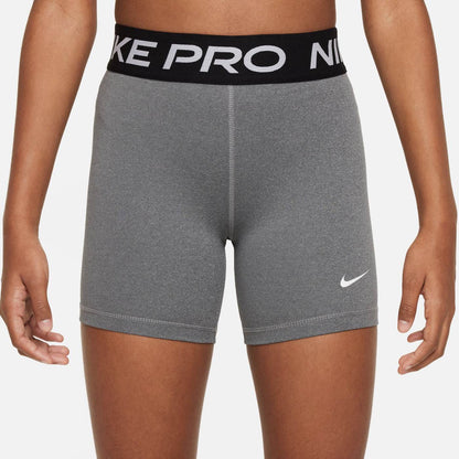 Nike Pro Older Girls Shorts 3&quot; Training Shorts Nike Grey YS 