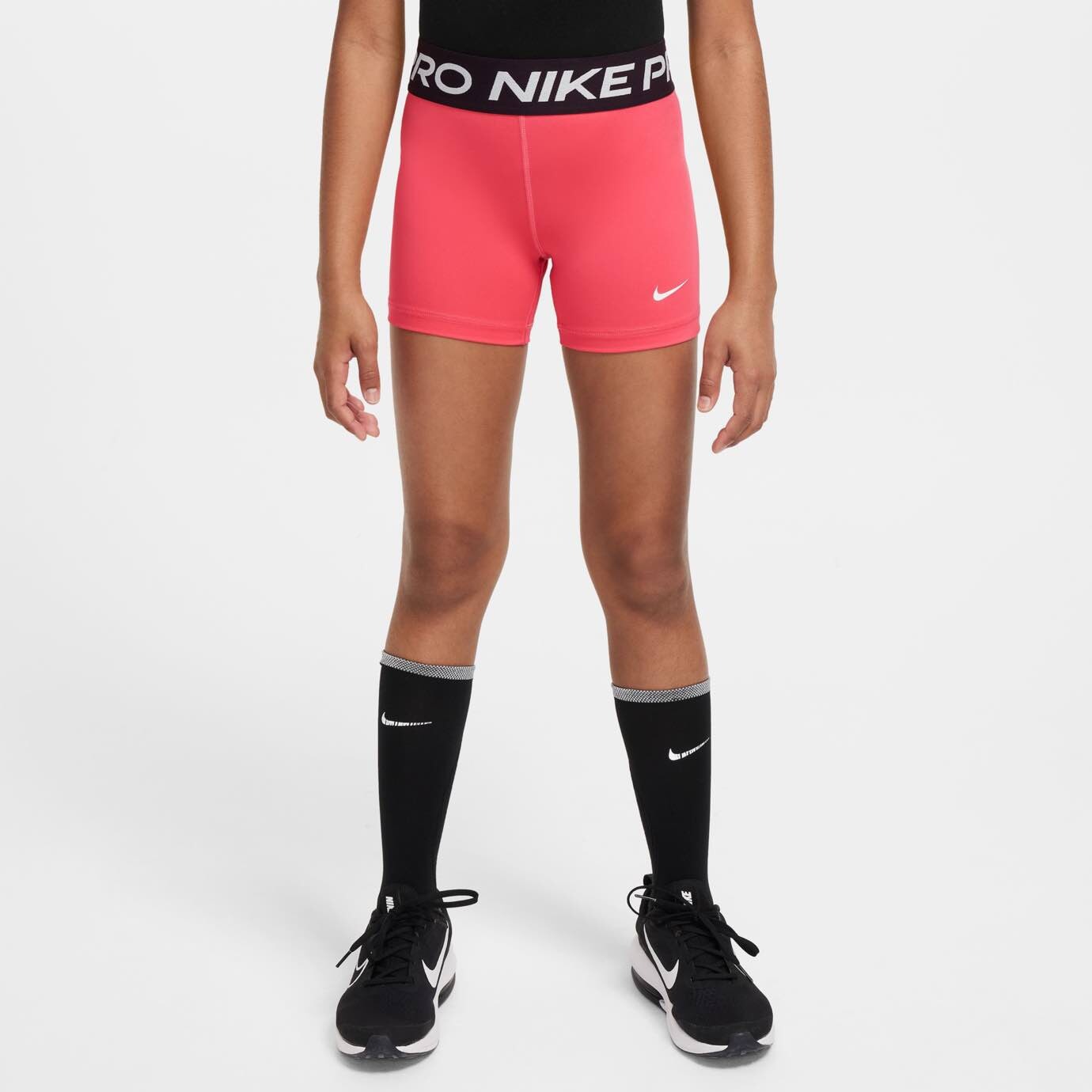 Girls Nike Pro Shorts XLarge Black White