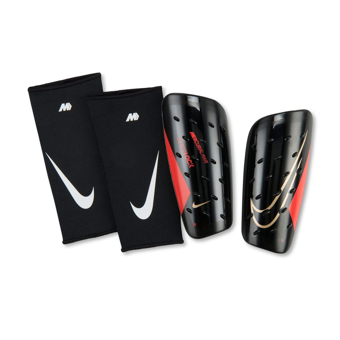Nike Mercurial FlyLite SuperLock Soccer Shin Guards Shin Guards Nike Black S