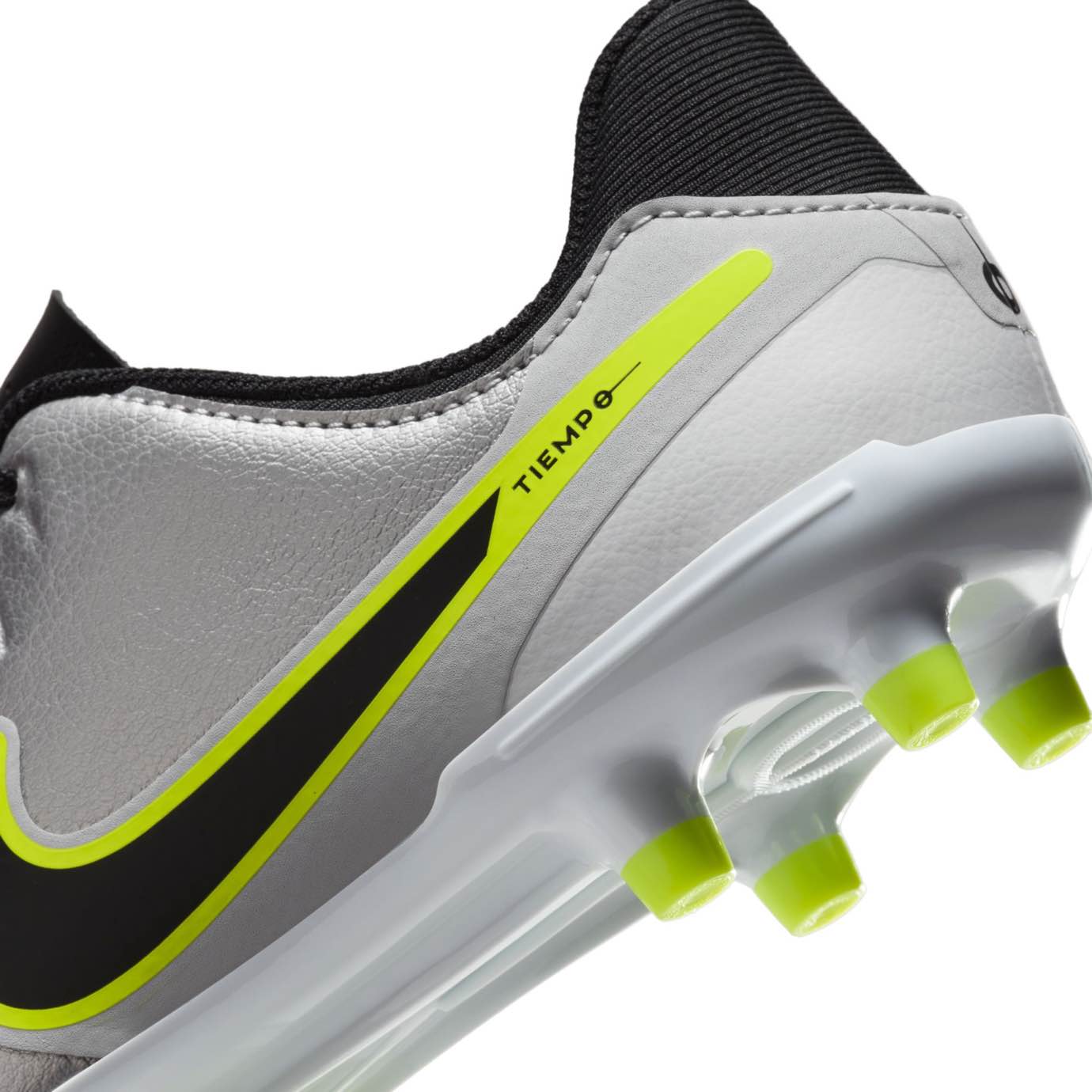 Nike Jr. Tiempo Legend 10 Academy MG multi-ground soccer cleats for kids in FlyTouch Lite leather with conical studs for enhanced traction.