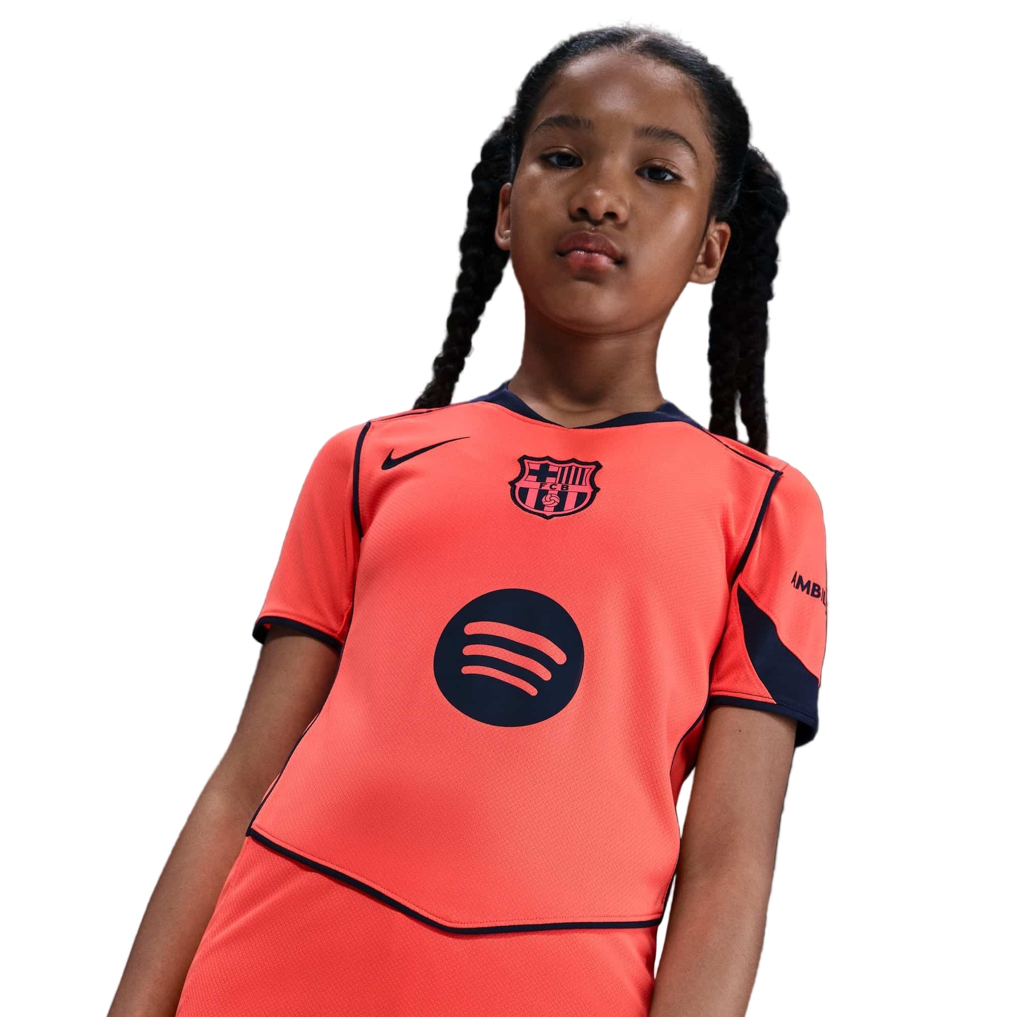 FC Barcelona 2025/26 Stadium Third Jr. Official Jerseys Nike Orange YXS 