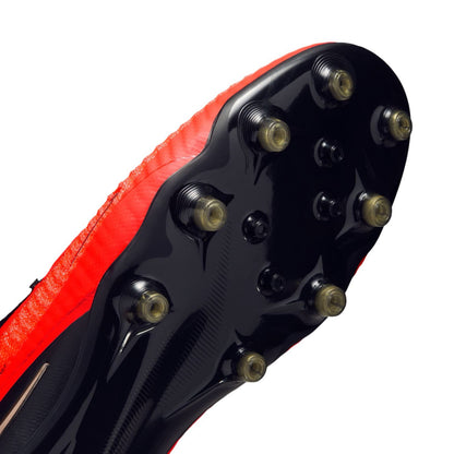 Nike Phantom 6 Low Elite AG red and black artificial-grass soccer cleats with Gripknit upper.