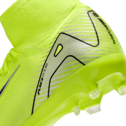 Nike Mercurial Superfly 10 Pro AG-Pro high-top soccer cleats for artificial grass surfaces, featuring Air Zoom and Flyknit technology.