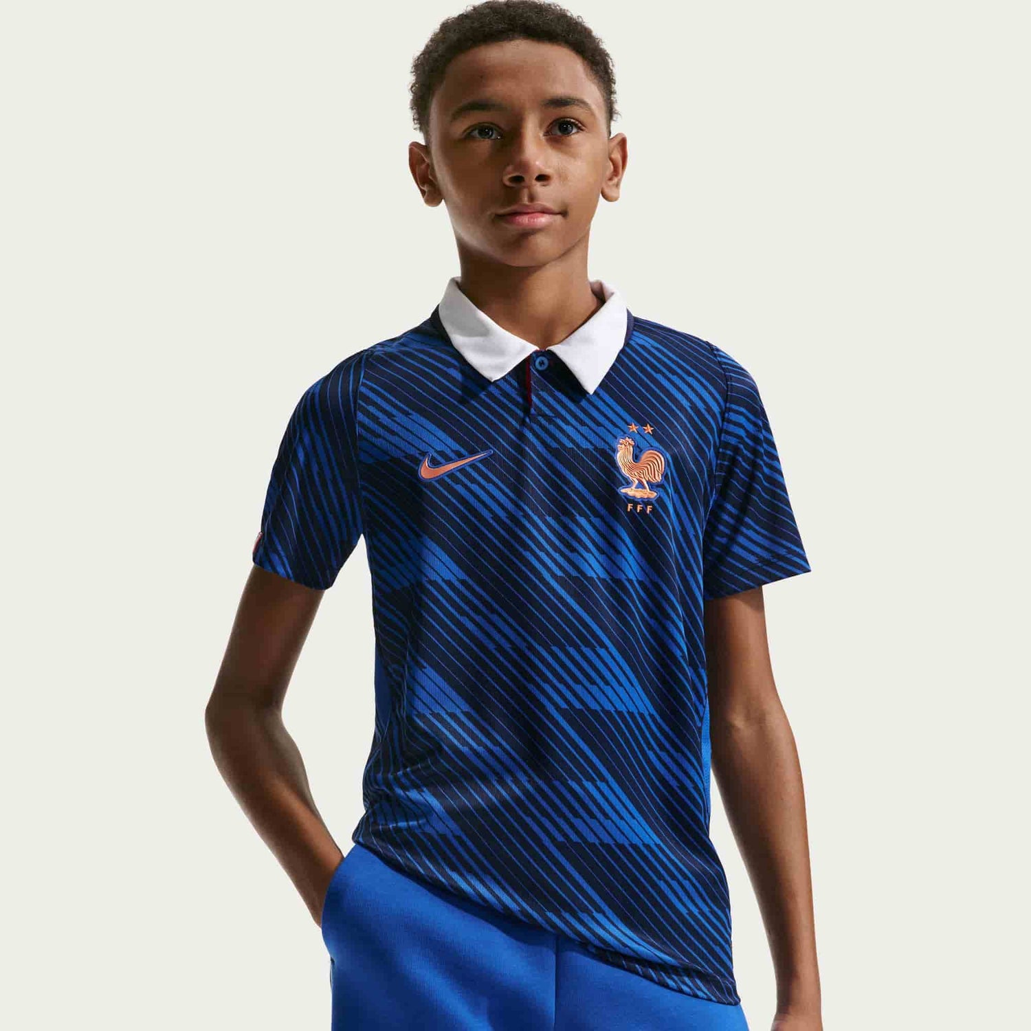 FFF 2026 Stadium Home Jersey Youth Official Jerseys Nike Blue YXS 
