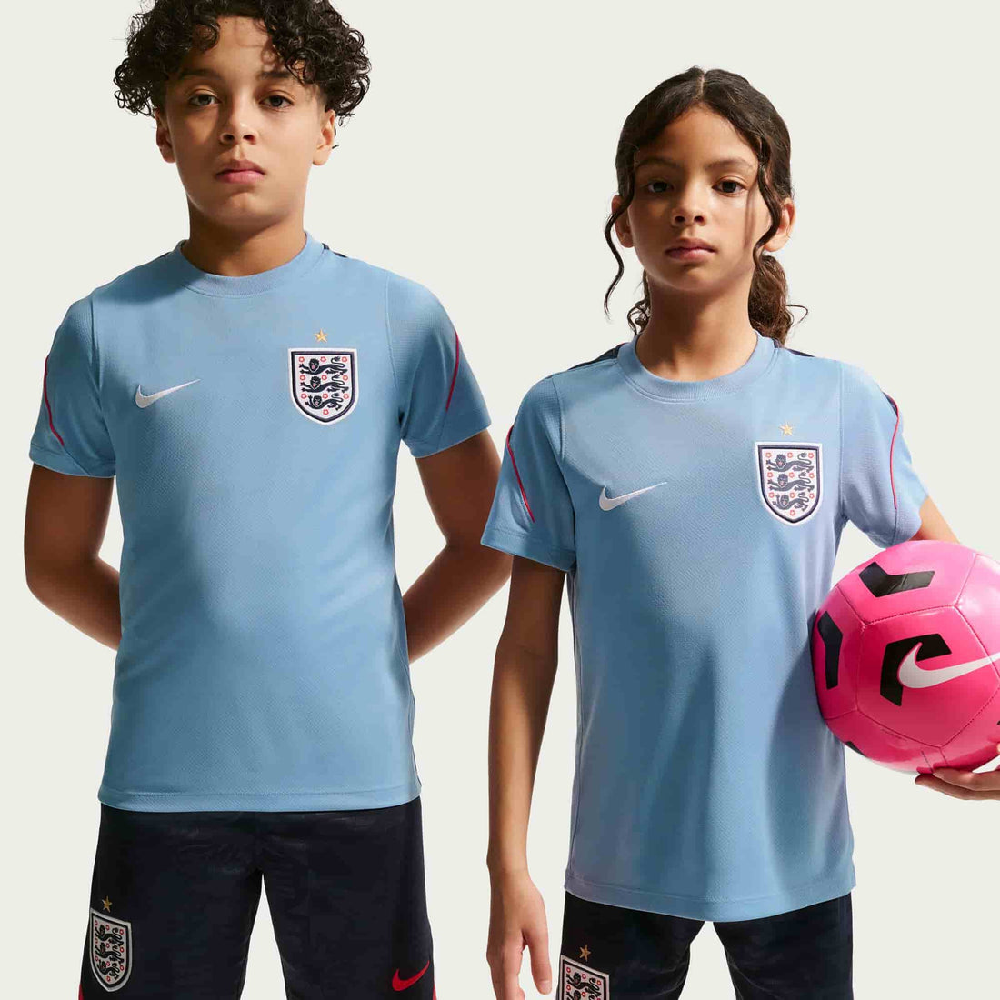 England Strike Training Top Youth kids group with soccer ball