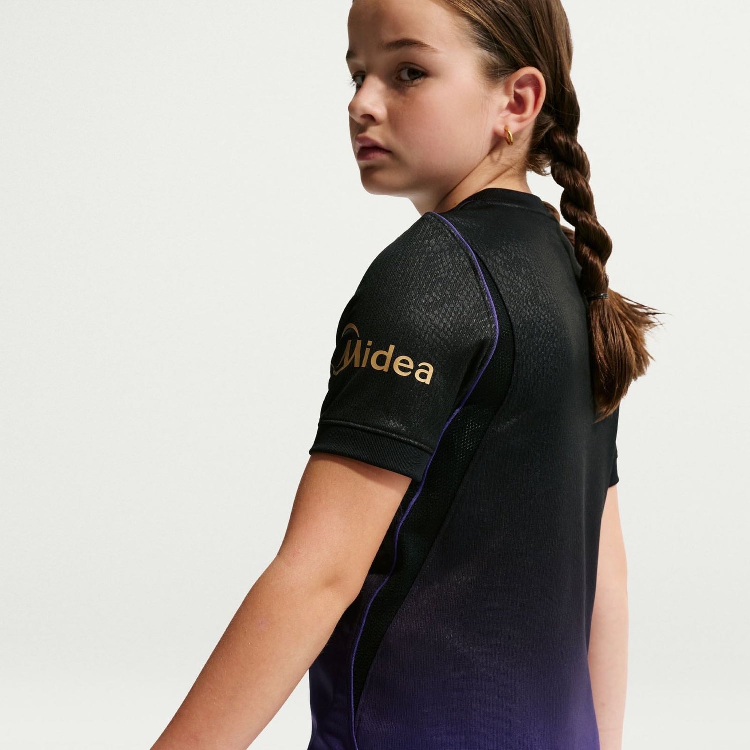 FC Barcelona 2026/27 Stadium Away Jersey Youth in black and purple.