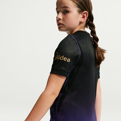 FC Barcelona 2026/27 Stadium Away Jersey Youth in black and purple.