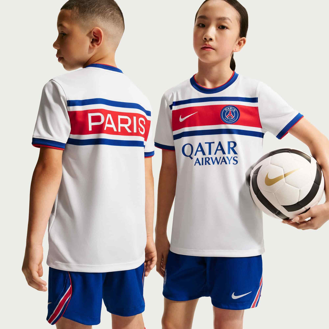 Paris Saint-Germain Home Jersey Youth Official Jerseys Nike White YXS 