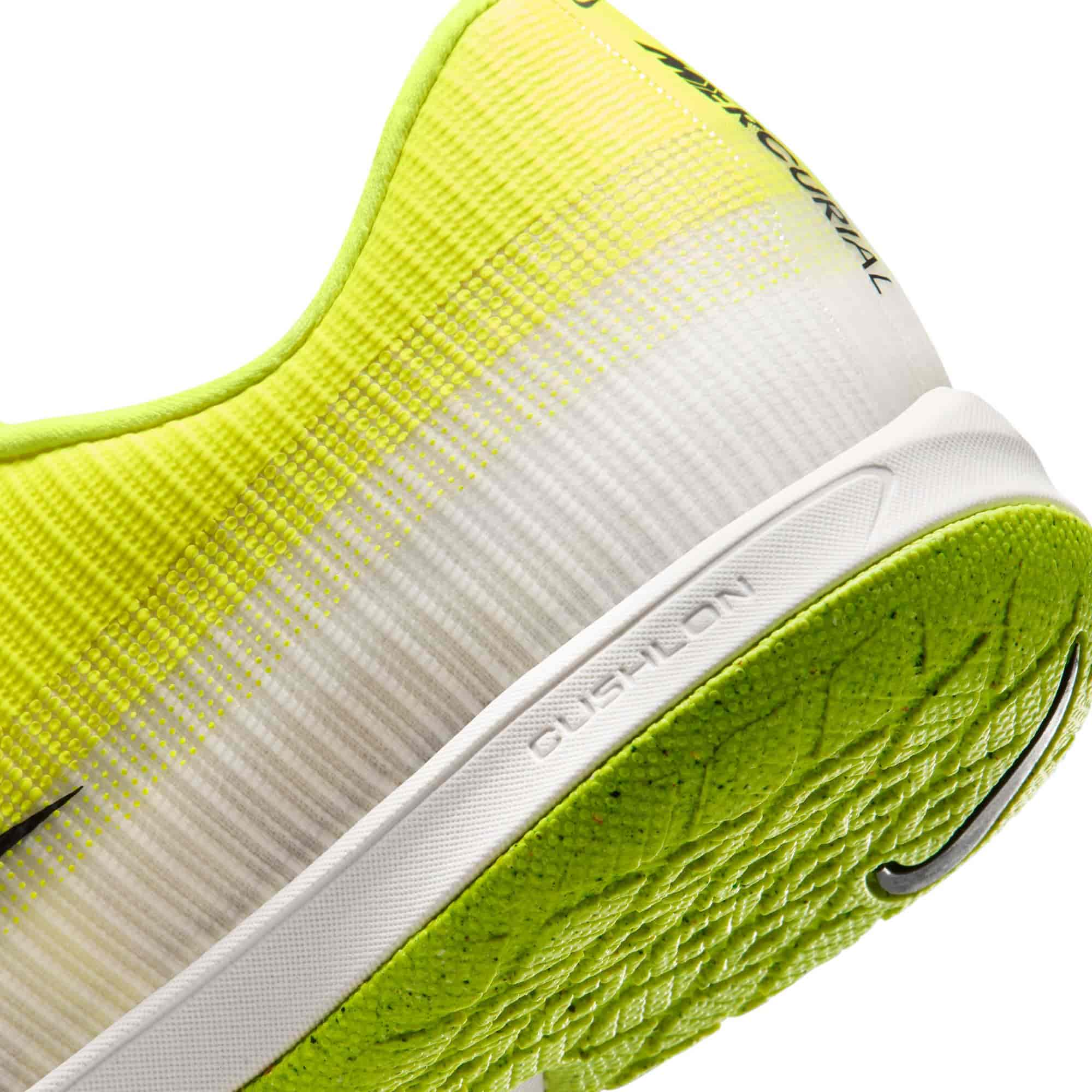 Nike Mercurial Vapor 17 Academy IC indoor court soccer shoes in volt yellow and black.