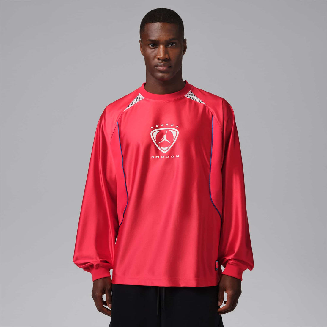Jordan Brooklyn Long-Sleeve Goalie Top Lifestyle Wear Premium Soccer Red XS 