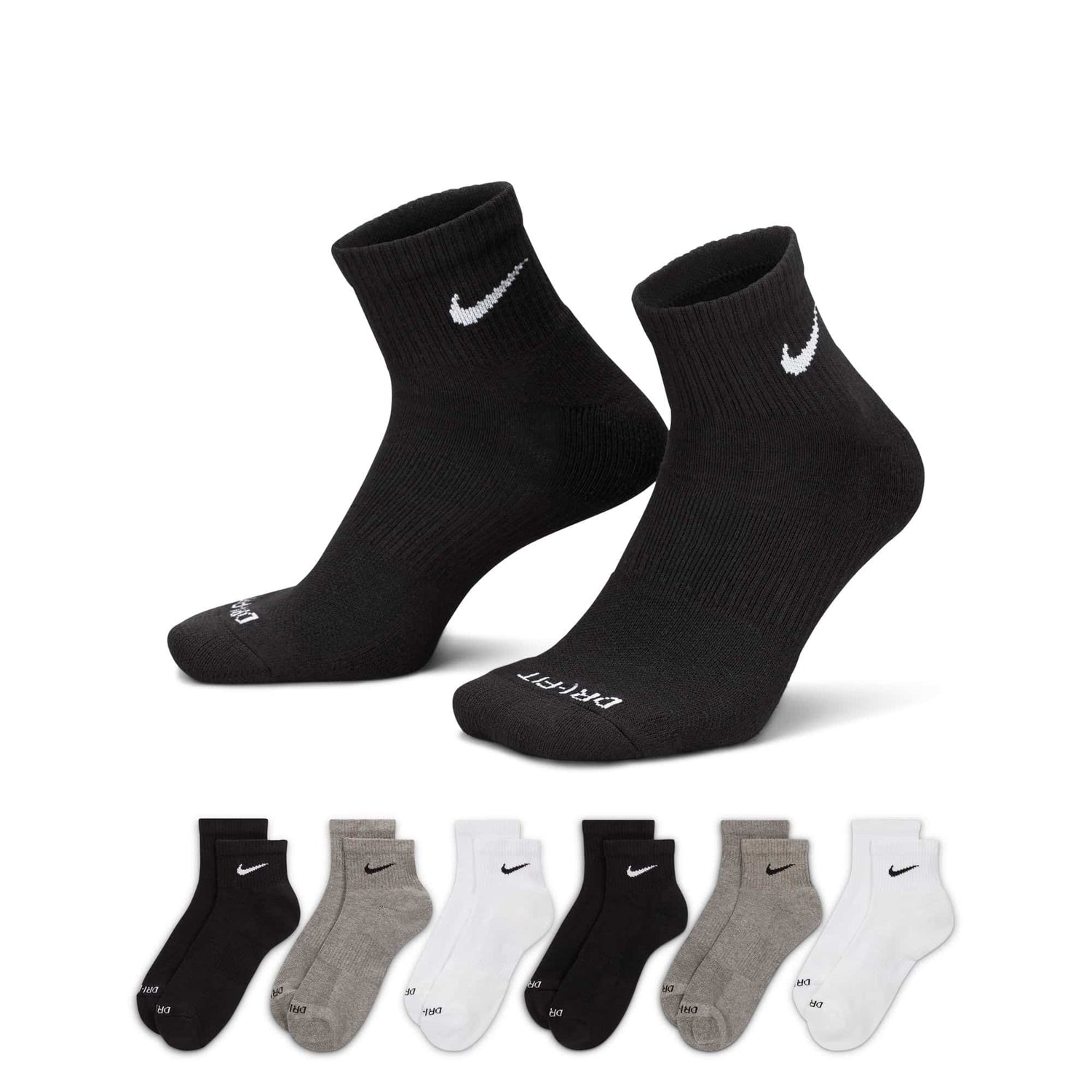 Nike Everyday Plus Cushioned Training Socks Nike Black / Multi-Color S 
