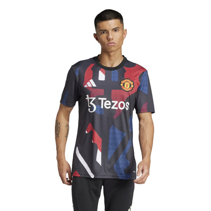 Manchester United Pre-Match Jersey with vibrant 2024/25 kit graphics, featuring AEROREADY technology and official club crest.