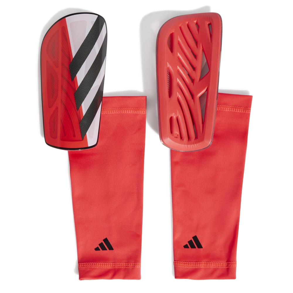 adidas Tiro League Shin Guards with compression sleeves and lightweight design for soccer players