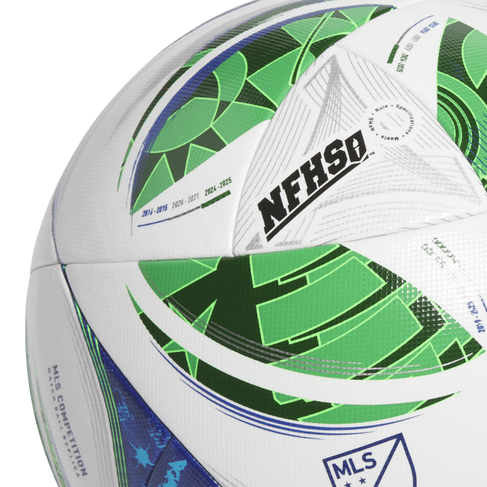 MLS 25 Competition NFHS Soccer Ball with FIFA Quality Pro certification, inspired by the 2025 MLS match ball.