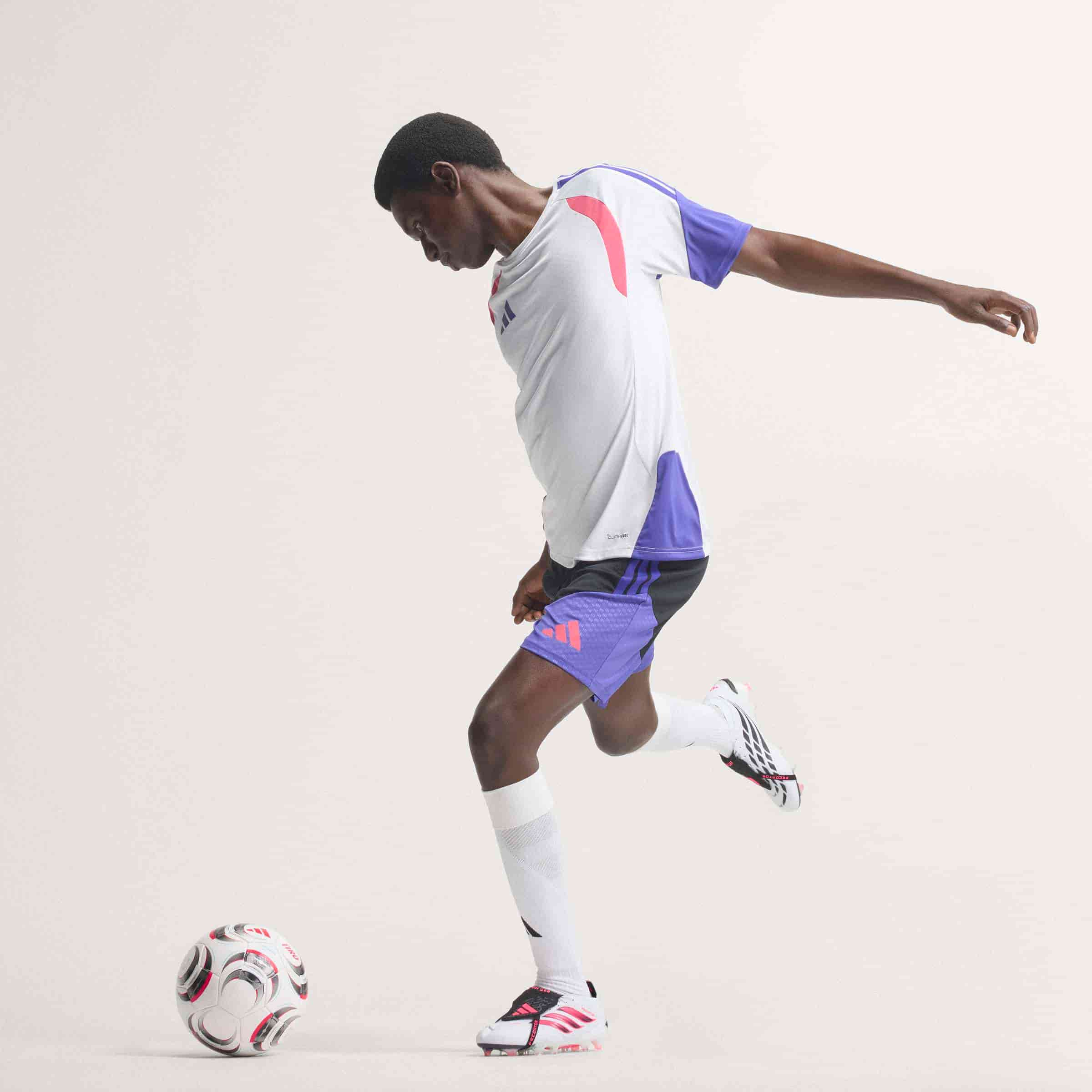 adidas Predator Elite Fold-Over Tongue FG soccer cleats in white, pink and black with firm-ground outsole