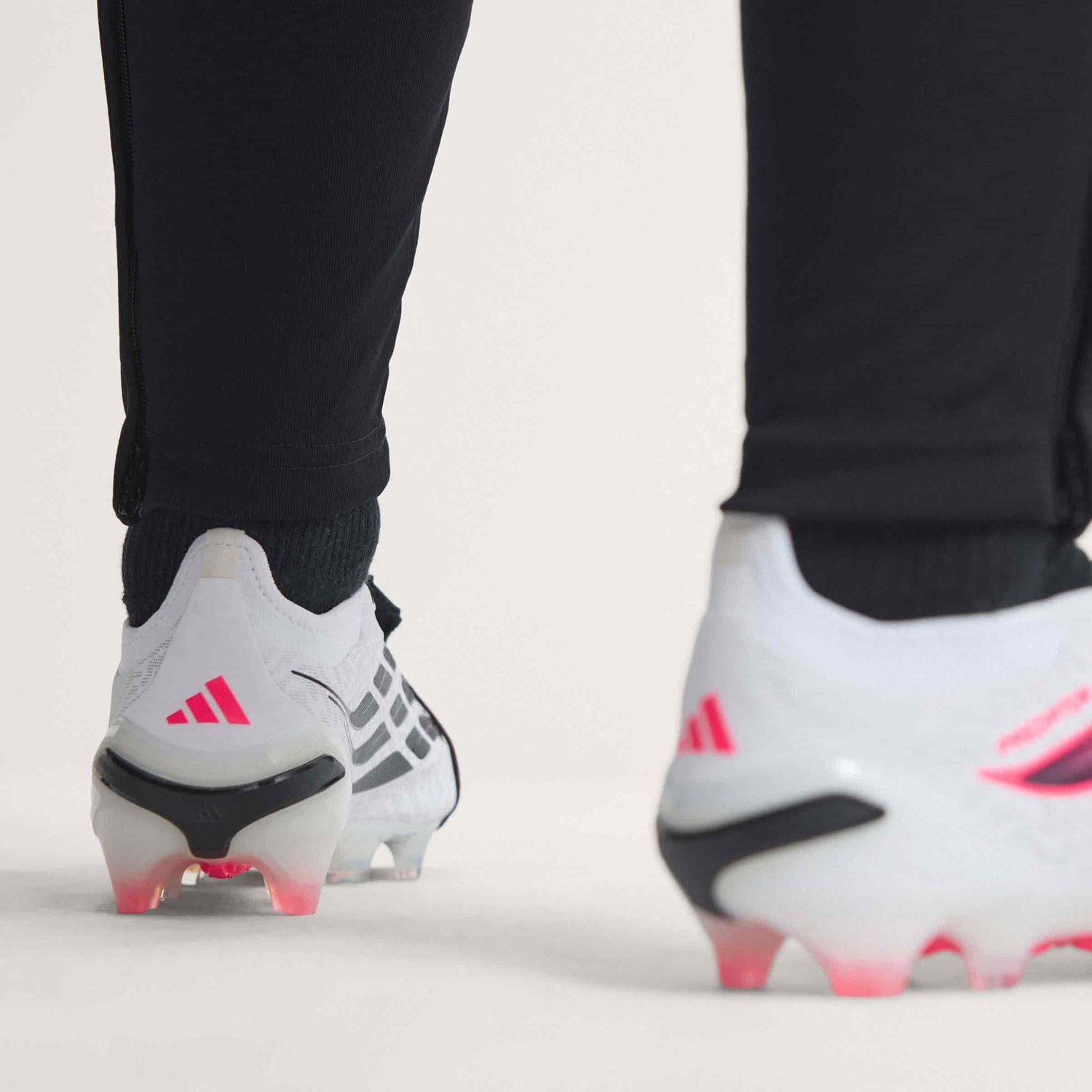 adidas Predator Elite Fold-Over Tongue FG soccer cleats in white, pink and black with firm-ground outsole