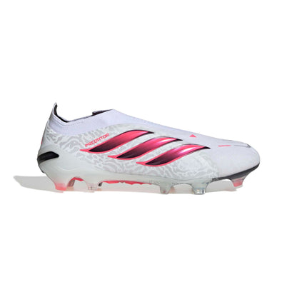 adidas Predator Elite Laceless FG soccer cleats in white, pink and black with firm-ground outsole