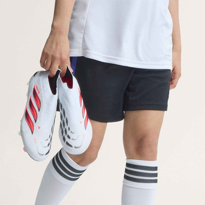 adidas Predator Elite Laceless FG soccer cleats in white, pink and black with firm-ground outsole