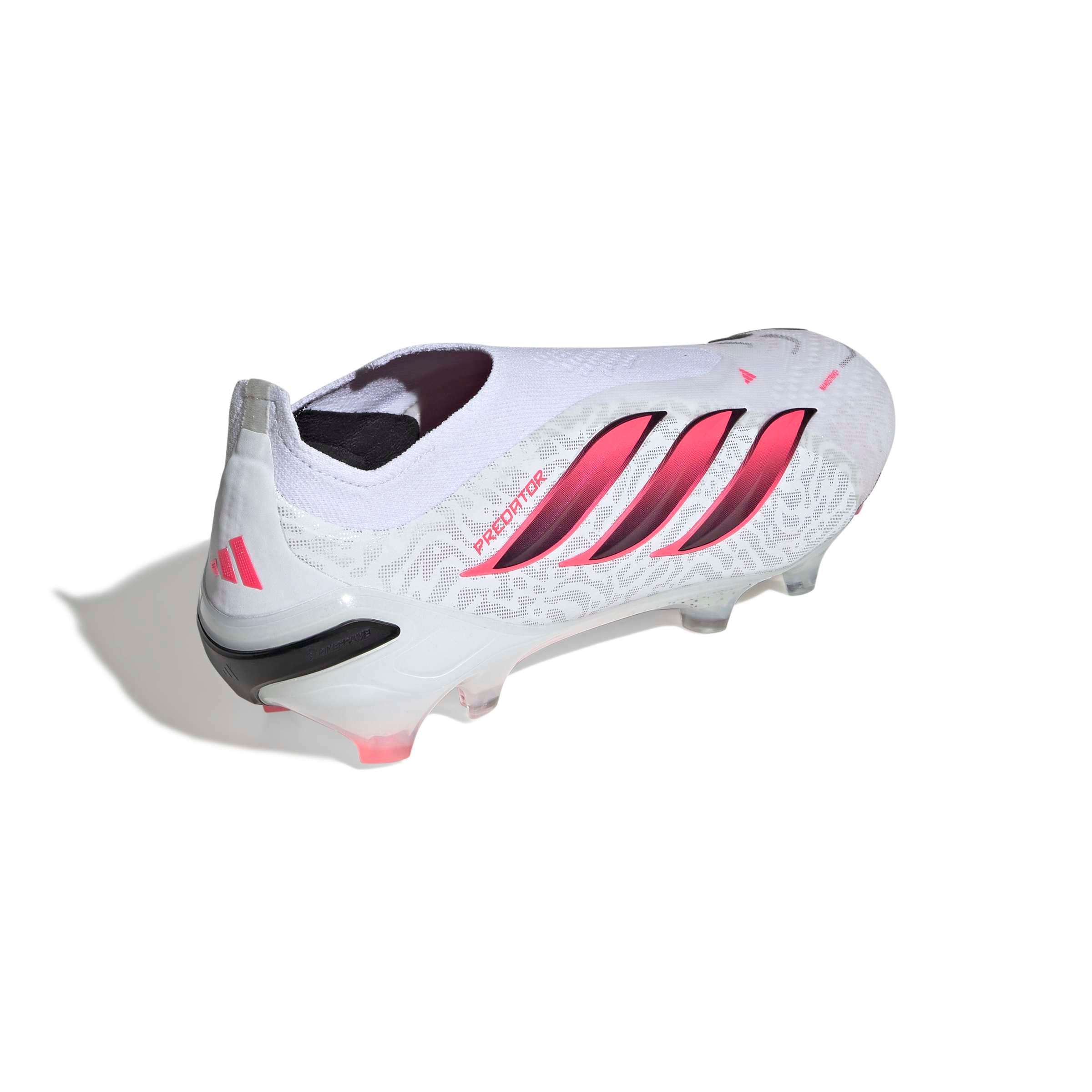 adidas Predator Elite Laceless FG soccer cleats in white, pink and black with firm-ground outsole