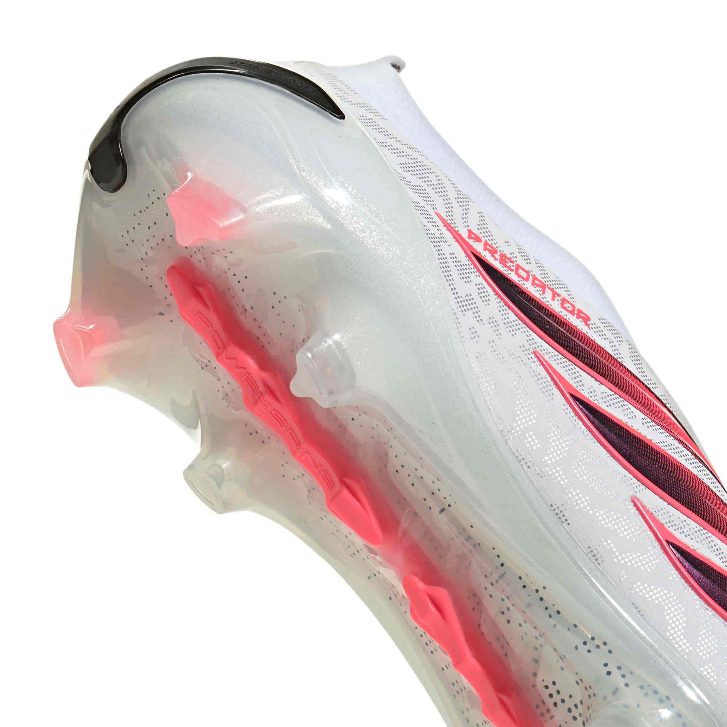 adidas Predator Elite Laceless FG soccer cleats in white, pink and black with firm-ground outsole