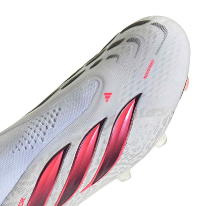 adidas Predator Elite Laceless FG soccer cleats in white, pink and black with firm-ground outsole