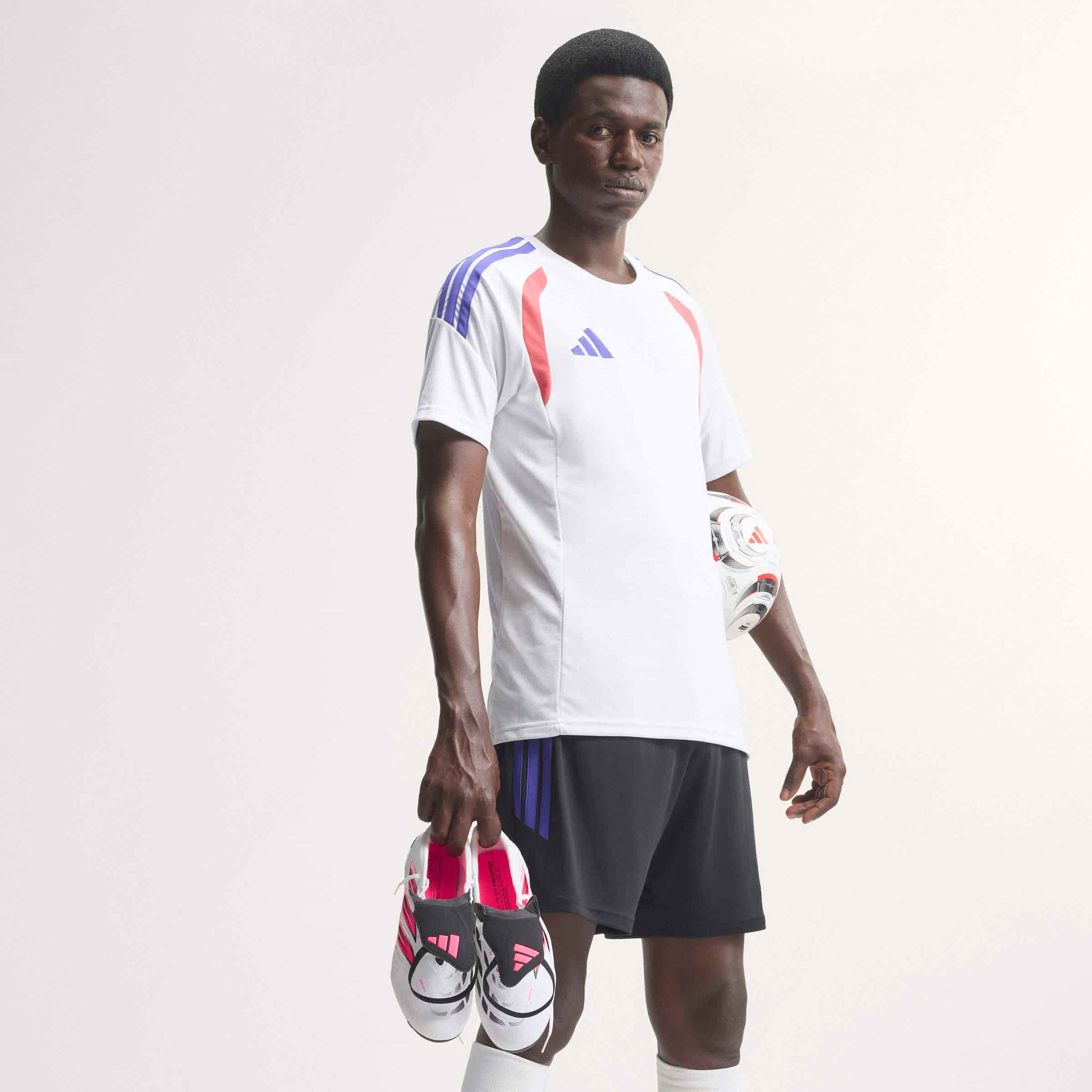 adidas Predator League Fold-Over Tongue FG soccer cleats in white, pink and black with classic fold-over tongue