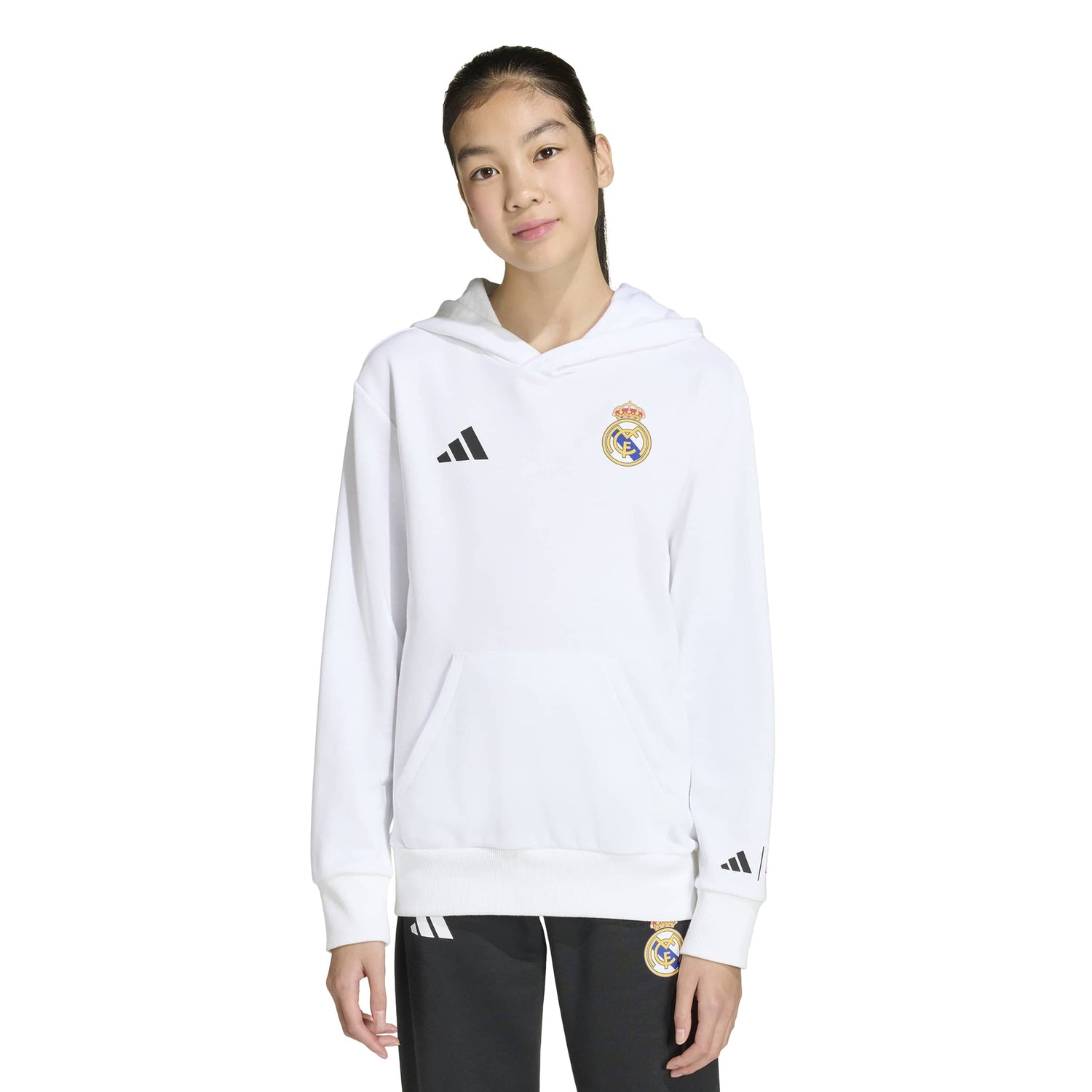 adidas Real Madrid Avengers Hoodie Jr. Pre-match Tops adidas White YXS 