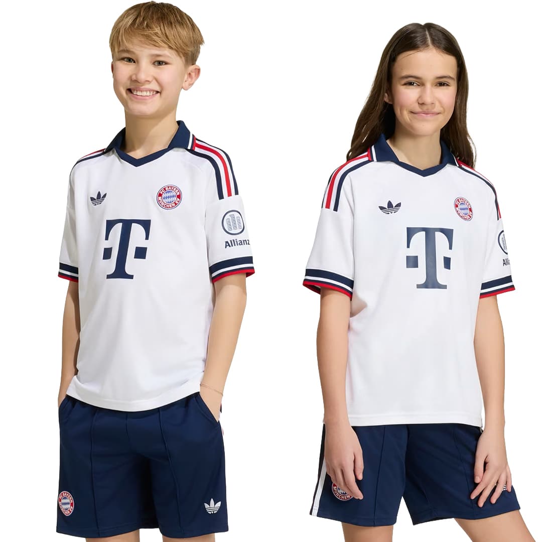 FC Bayern 26/27 Away Jersey Youth Official Jerseys adidas White YS 