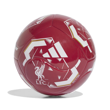 Liverpool FC Club Home Soccer Ball in red with white adidas graphics and LFC crest