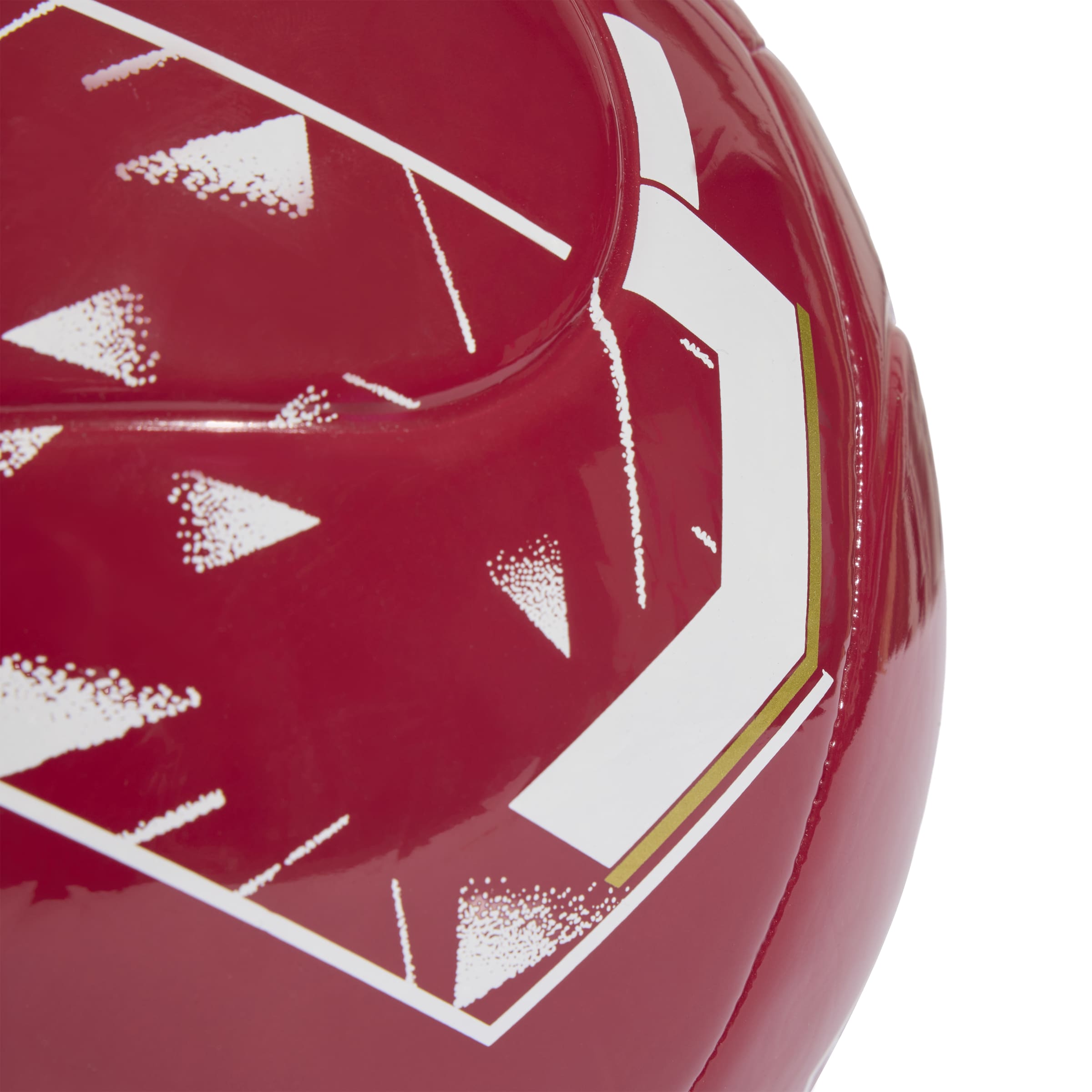 Close-up of Liverpool FC Club Home Soccer Ball showing red panel design and club crest