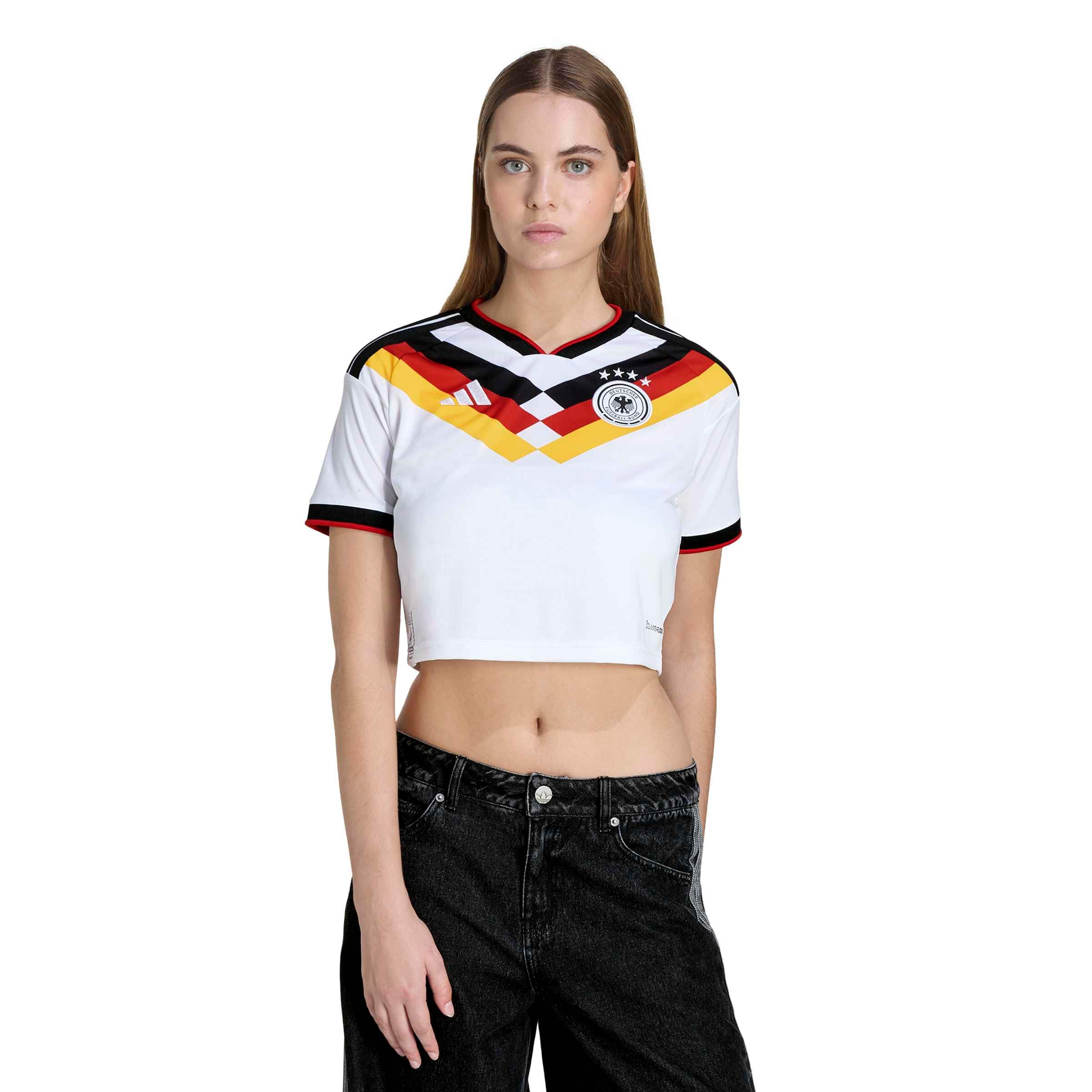Germany 26 Home Cropped Jersey Official Jerseys adidas White XS 