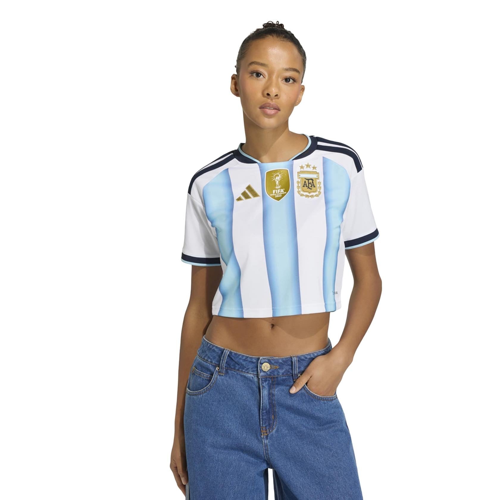 Argentina 2026 Home Cropped Jersey Women Official Jerseys adidas 