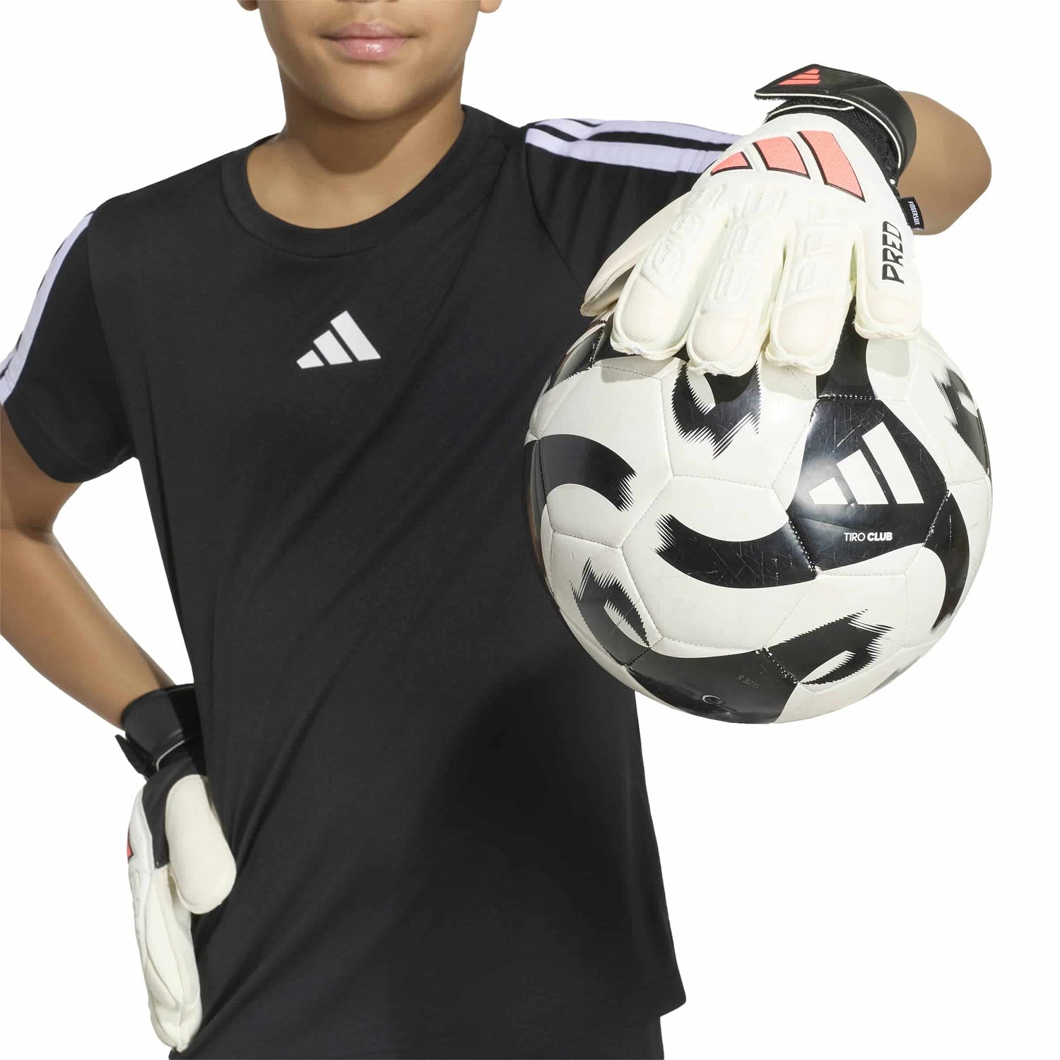 adidas Predator Match Fingersave Goalkeeper Glove Youth Goalkeeper Gloves adidas 