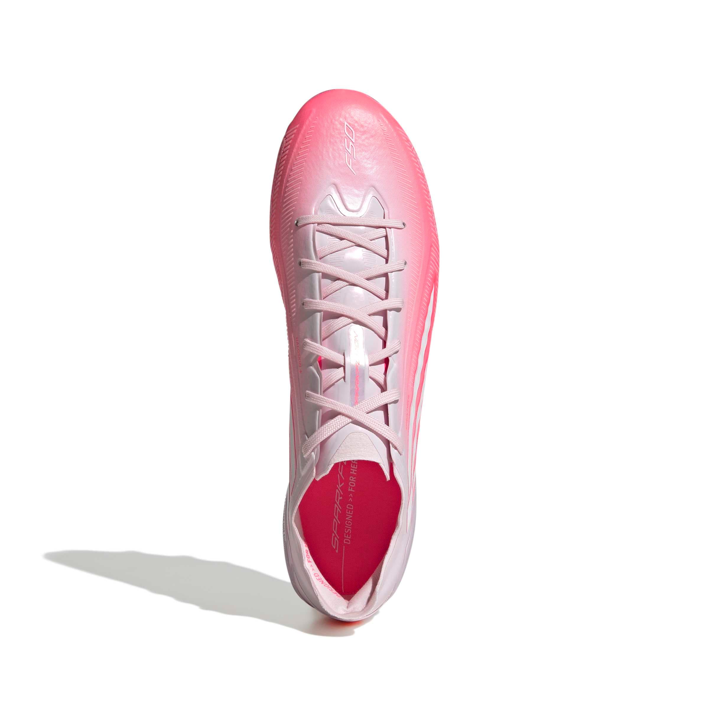 adidas F50 SPARKFUSION Elite FG/AG soccer cleats in pink and white