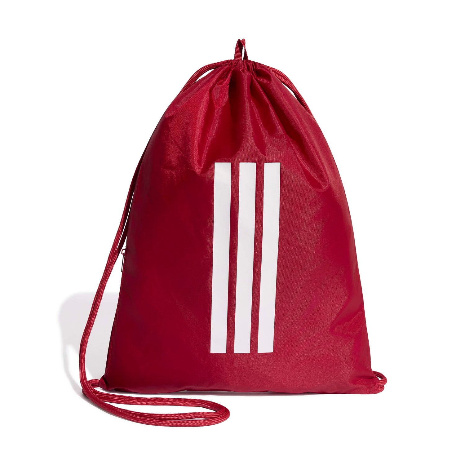 Liverpool FC Gym Sack rear view in red with white adidas 3-Stripes