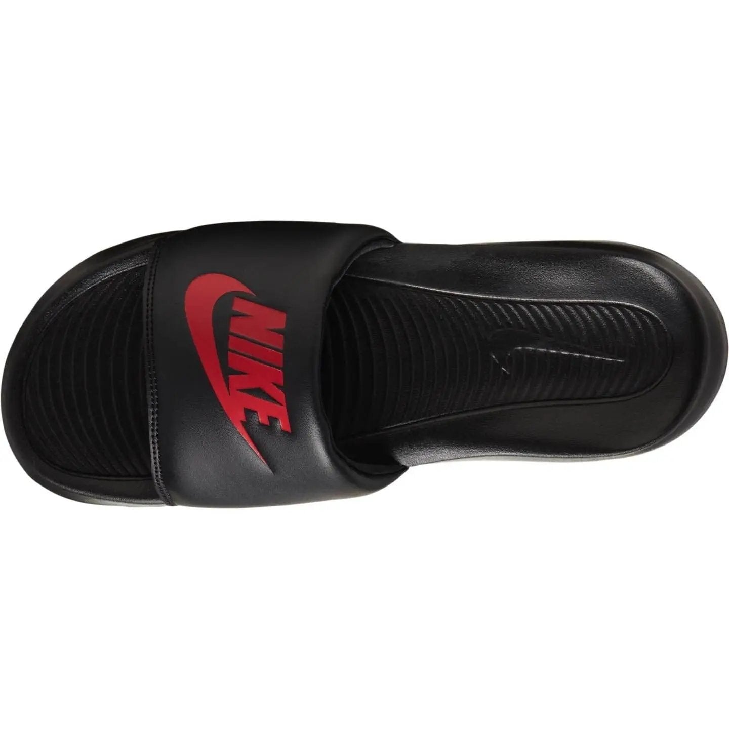 Black red nike slides hotsell