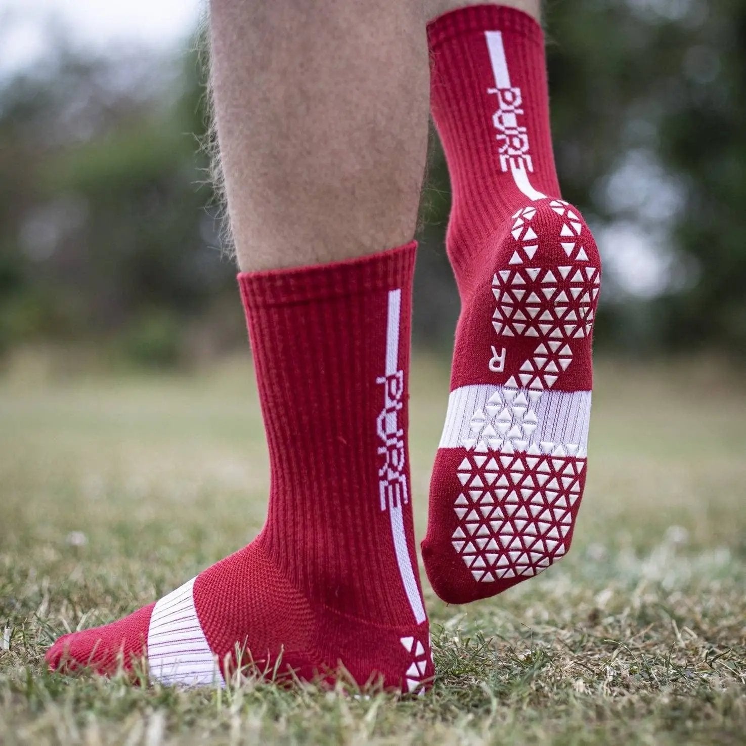 Socks Happy Full Foot Happy Grip Red – Kurios by Pure Apparel