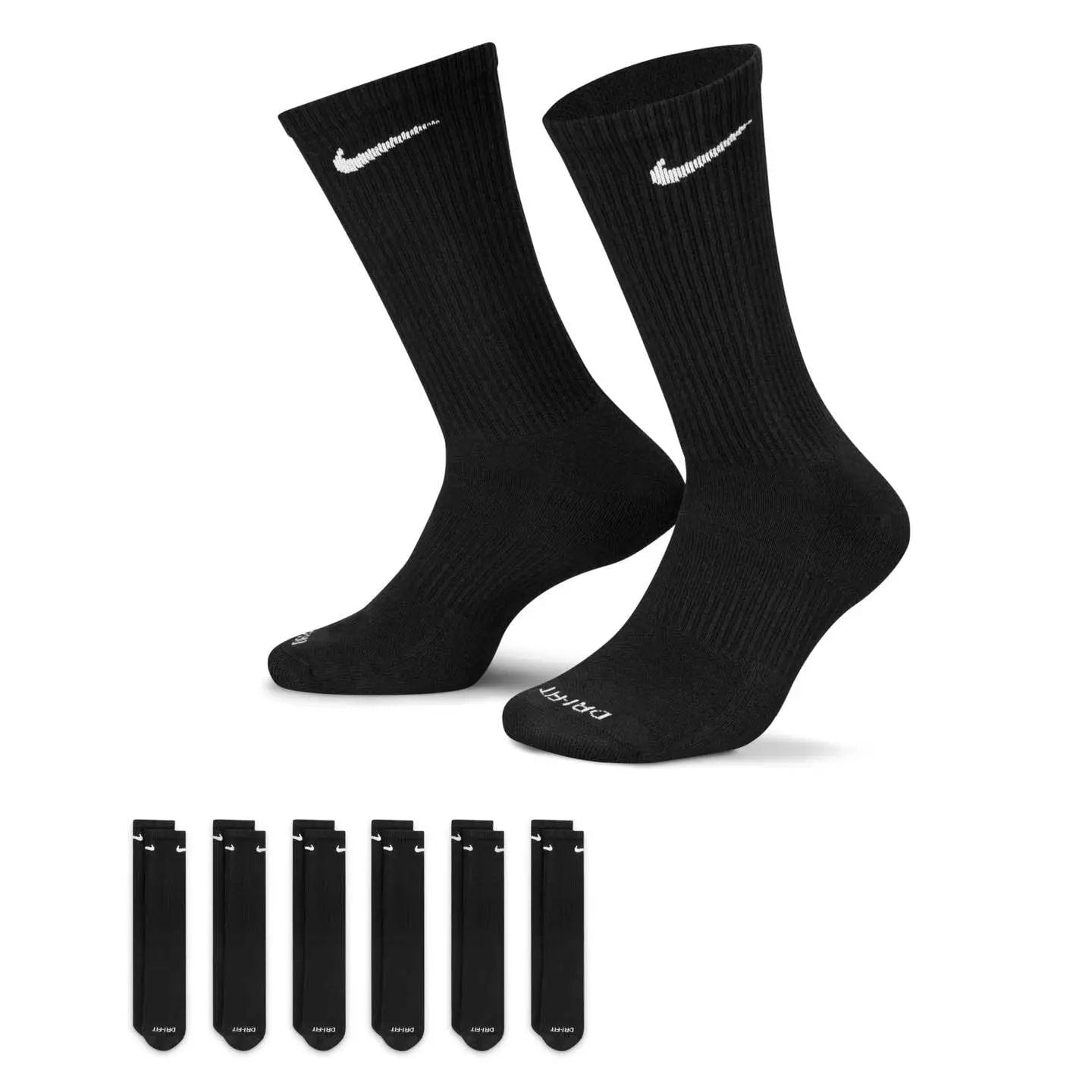 Nike Everyday Plus Cushioned Crew Socks 6 Pairs Black